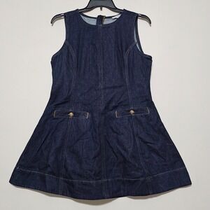 Free Assembly Women's Jeans Dress 12/Large Blue Short Sleeveless Fit&Flare 1039